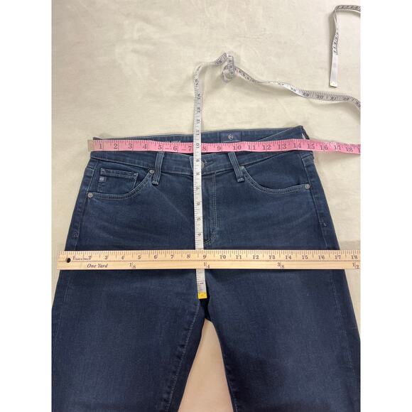 AG The Prima Ankle Cigarette Jeans Mid Rise Denim Dark Wash Blue Women's 26 Easy - Picture 5 of 6
